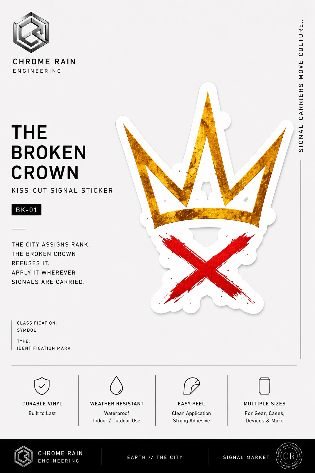 The Broken Crown kiss-cut signal sticker hero image